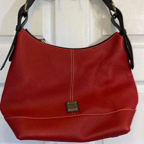 Dooney & Bourke Handbags - Dooney &  Bourke red pitbull shoulder bag with silver hardware